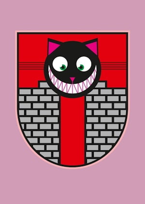 The Polish city of Alexandrow Łódzki received as a gift a funny coat of arms with a cat