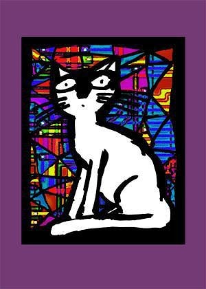 Stained-glass cat  