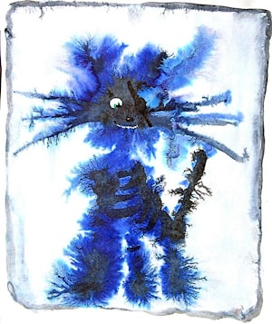 Poster Blue cat-pirate of the black cat-sea  